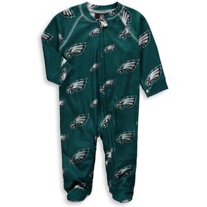 Philadelphia Eagles Full Zip Footie- Midnight Green